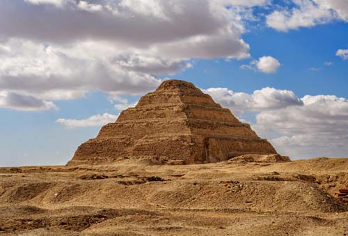 View to the step Pyramid of Pharaoh Djoser at Saqqara funerary complex