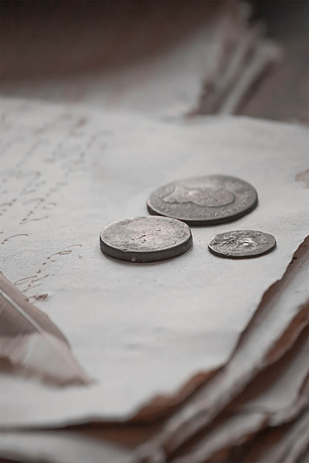 coins on paper